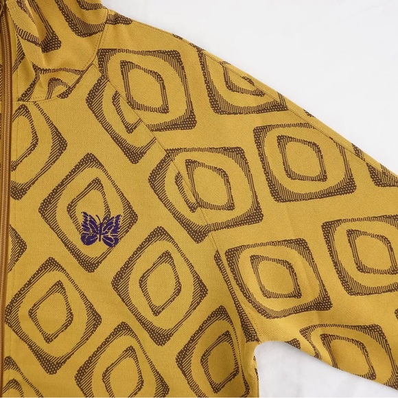 Needles Track Jacket And Pants In Polyester Jacquard Mustard Sz M Made in Japan - Picture 4 of 16